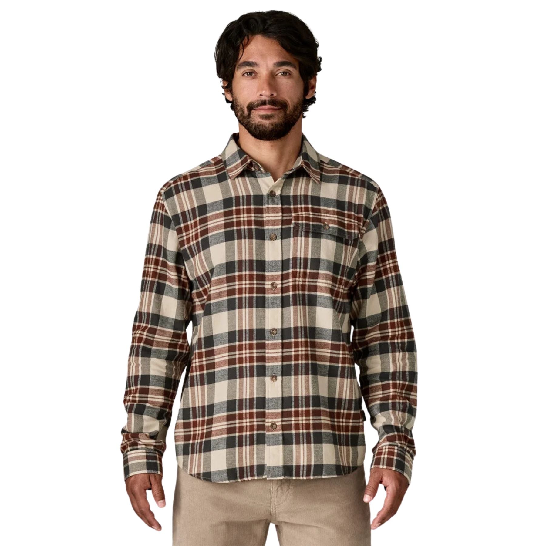 Patagonia Men's Cotton in Conversion Fjord Flannel  - Paw: Dried Vanilla