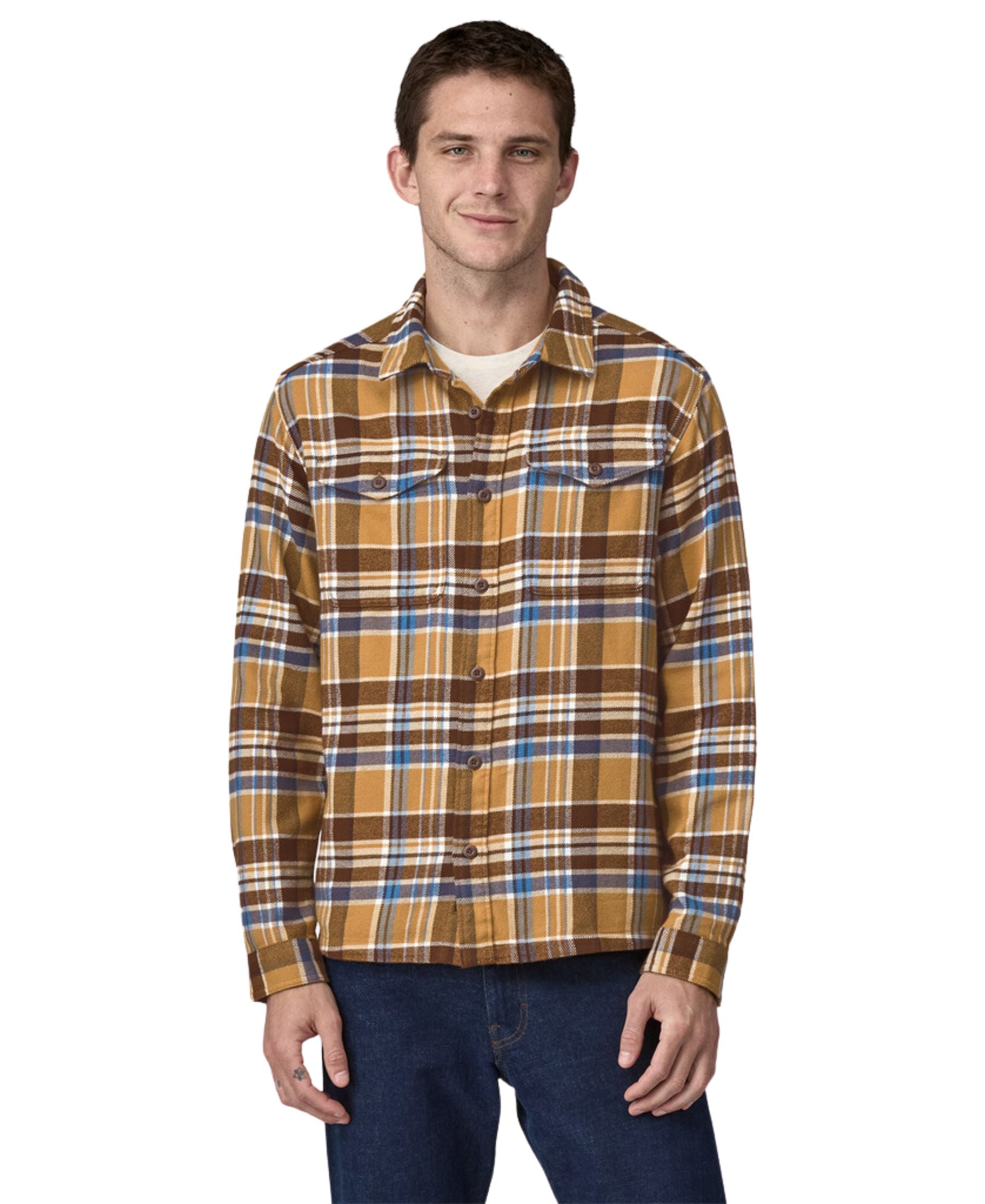 Patagonia Men's Fjord Flannel Shirt - Adventurer: Pufferfish Gold