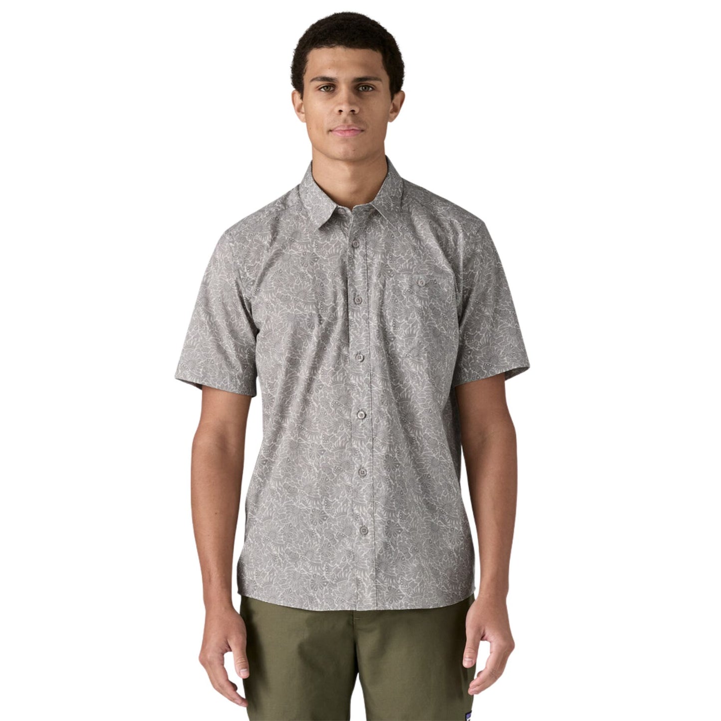 Patagonia Men's Go To Shirt - Bees & Flowers: Salt Grey
