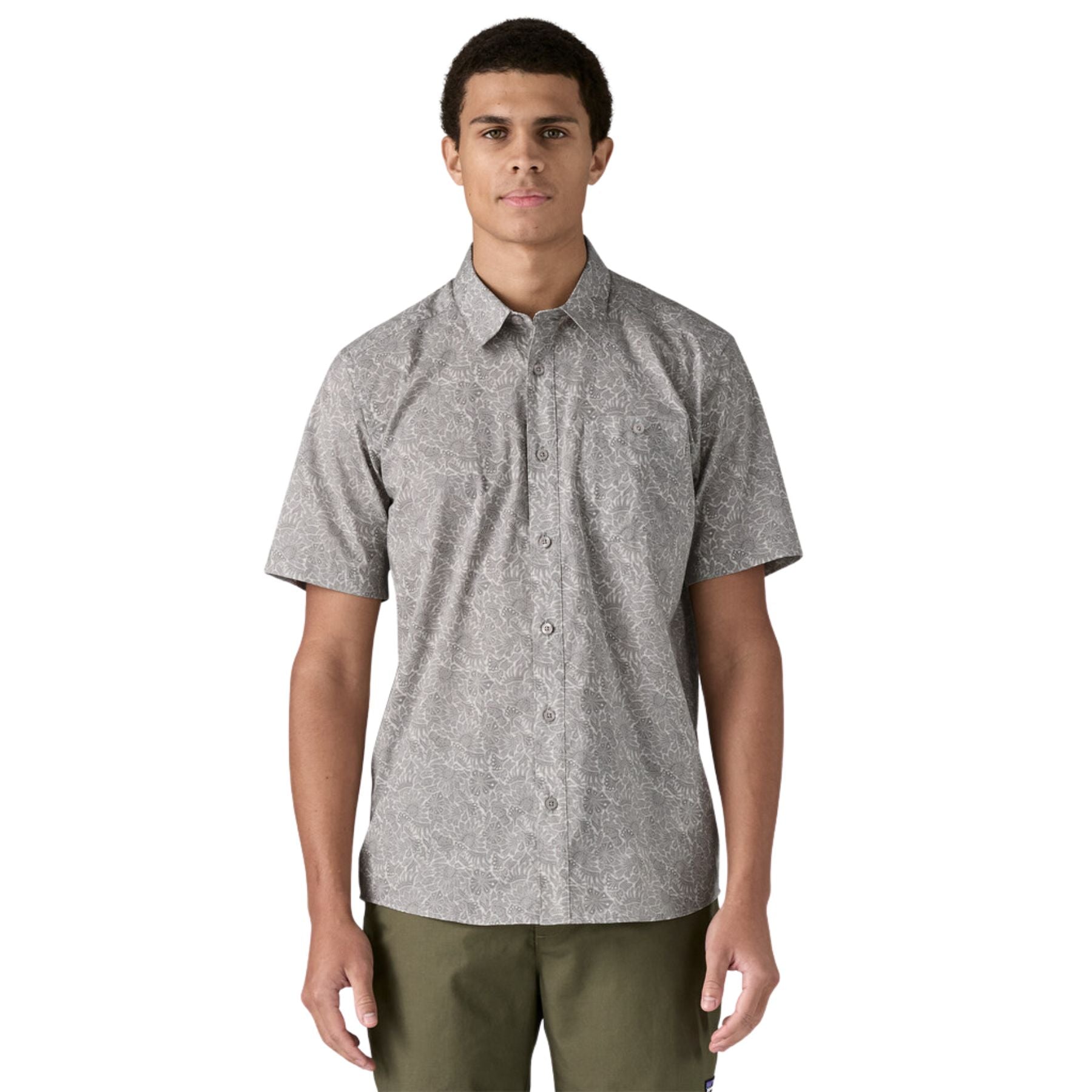 Patagonia Men's Go To Shirt - Bees & Flowers: Salt Grey