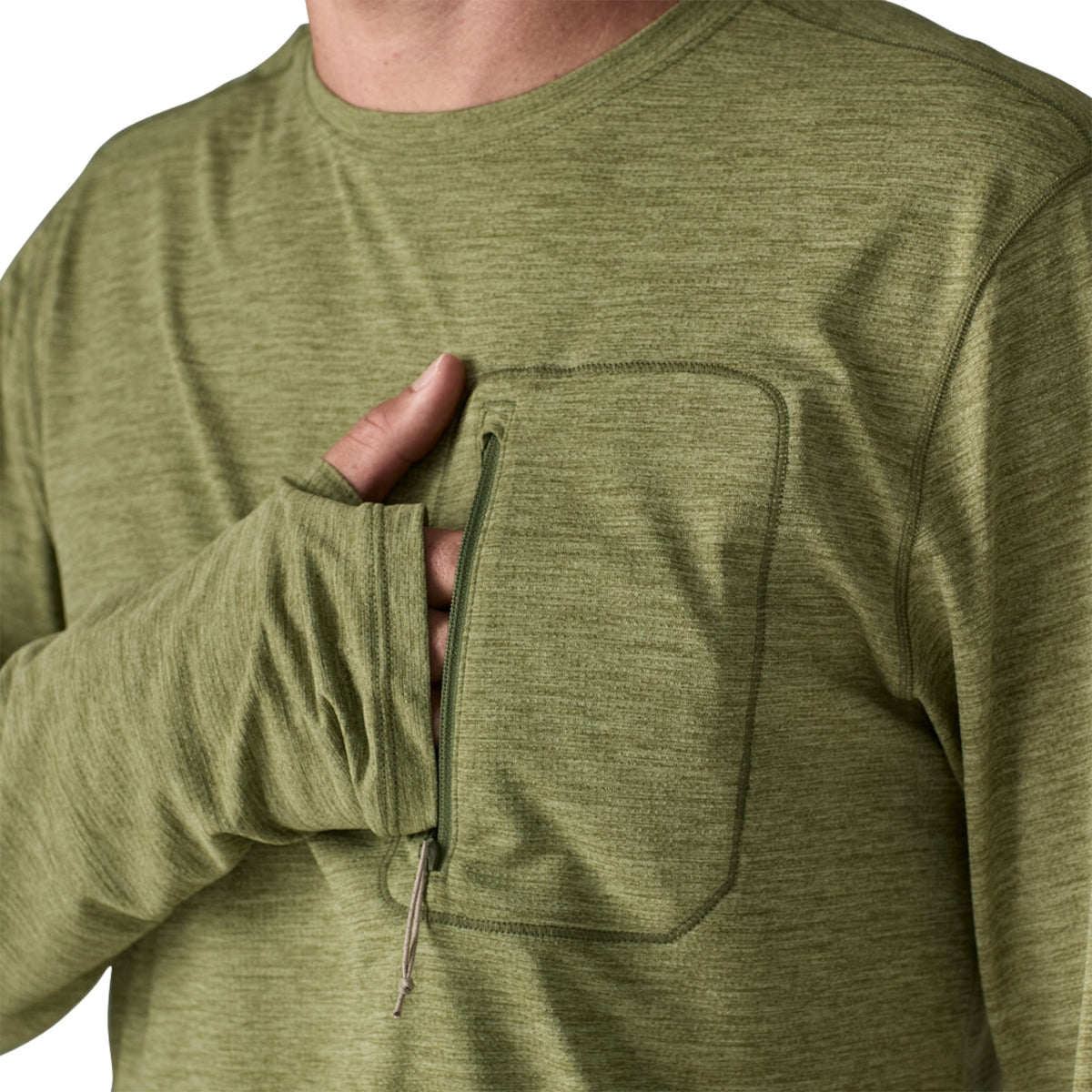 Patagonia Men's Long-Sleeved Capilene Cool Sun Shirt - Casper Green - Buckhorn Green X-Dye