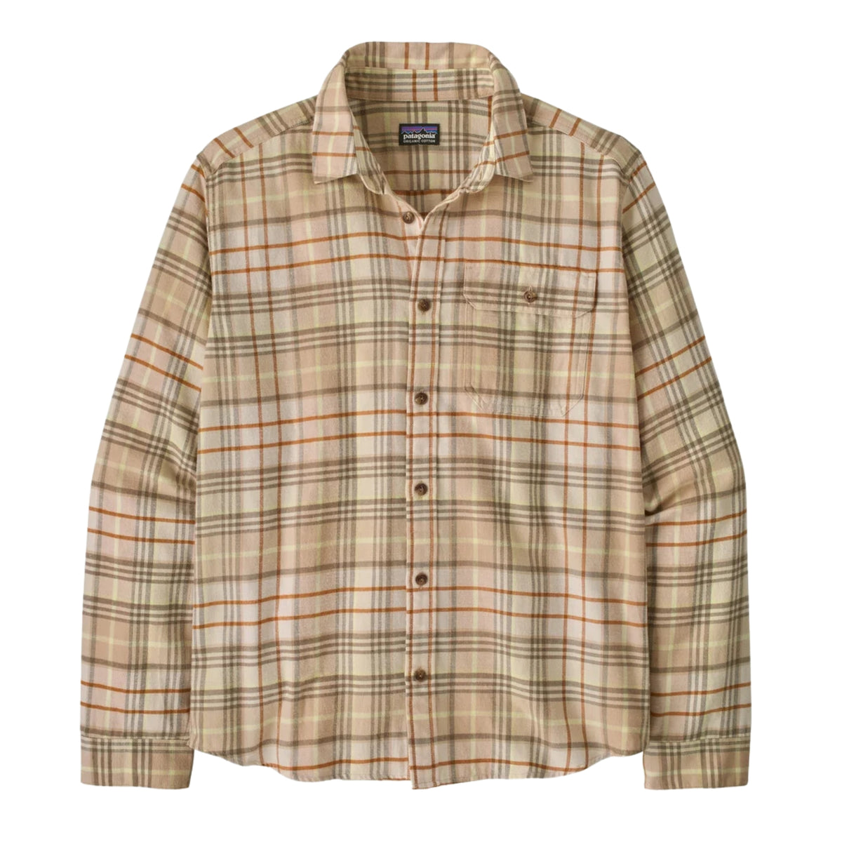 Patagonia Men's Long-Sleeved Lightweight Fjord Flannel Shirt - Depth: Natural
