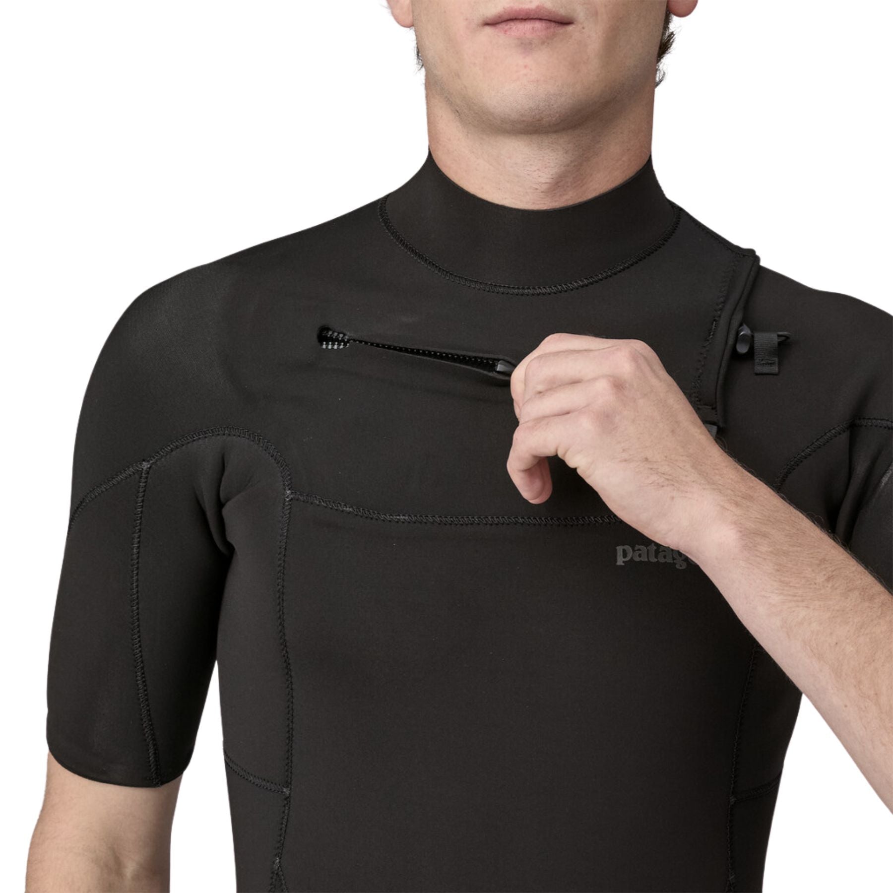 Patagonia Men's Yulex Regulator Lite 2mm Front-Zip Short Sleeved Full Suit - Black
