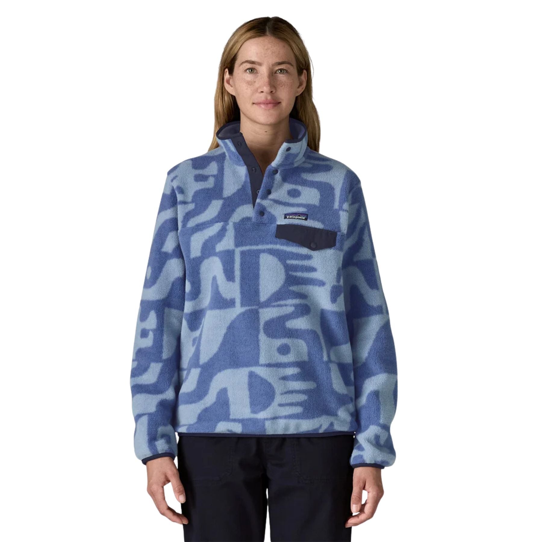 Patagonia Women's Lightweight Synchilla Snap-T Fleece Pullover - Mother Tree: Barnacle Blue