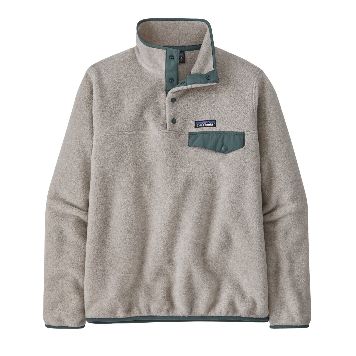 Patagonia Women's Lightweight Synchilla Snap-T Fleece Pullover - Oatmeal Heather w/Nouveau Green