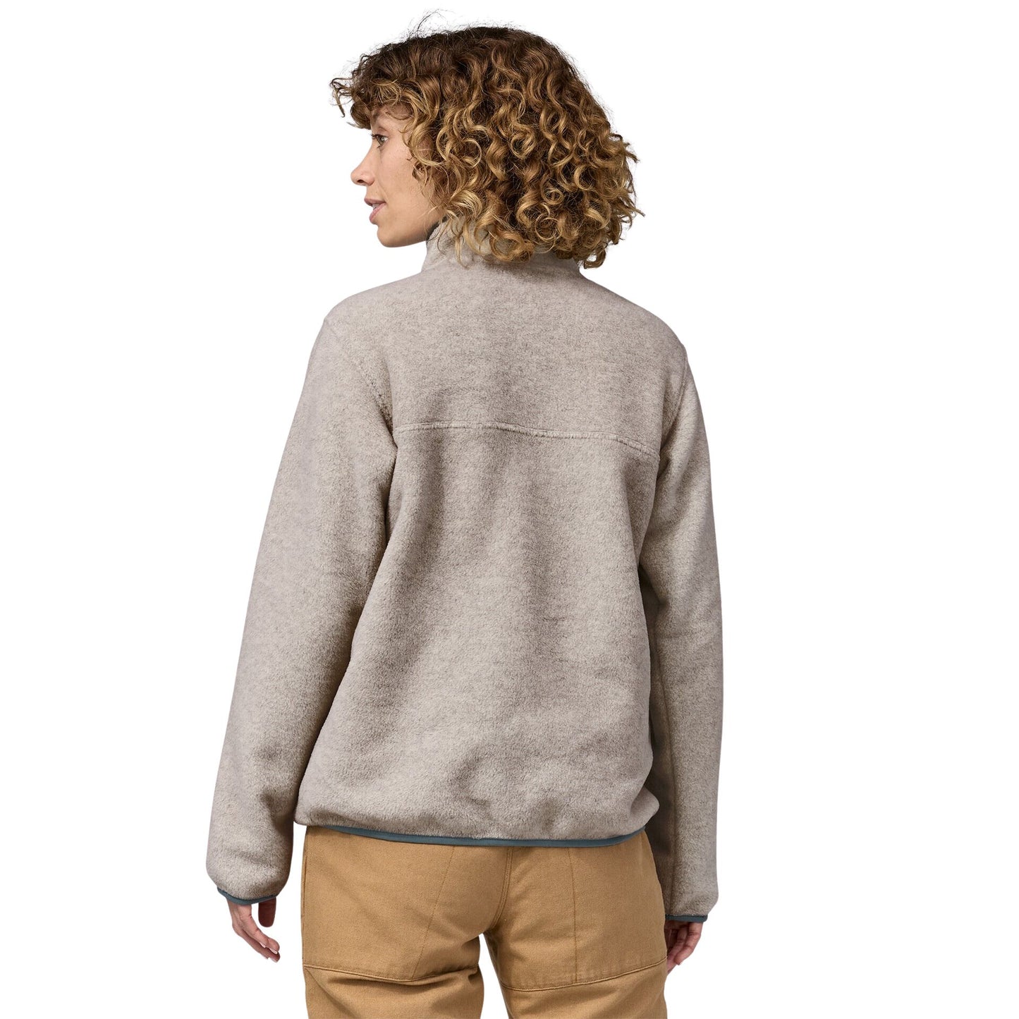 Patagonia Women's Lightweight Synchilla Snap-T Fleece Pullover - Oatmeal Heather w/Nouveau Green