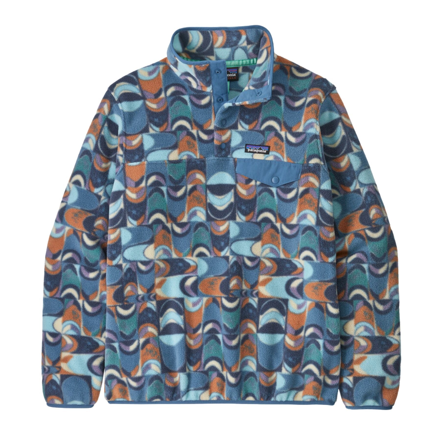 Patagonia Women's Lightweight Synchilla Snap-T Fleece Pullover - Swallowtail Geo: Still Blue