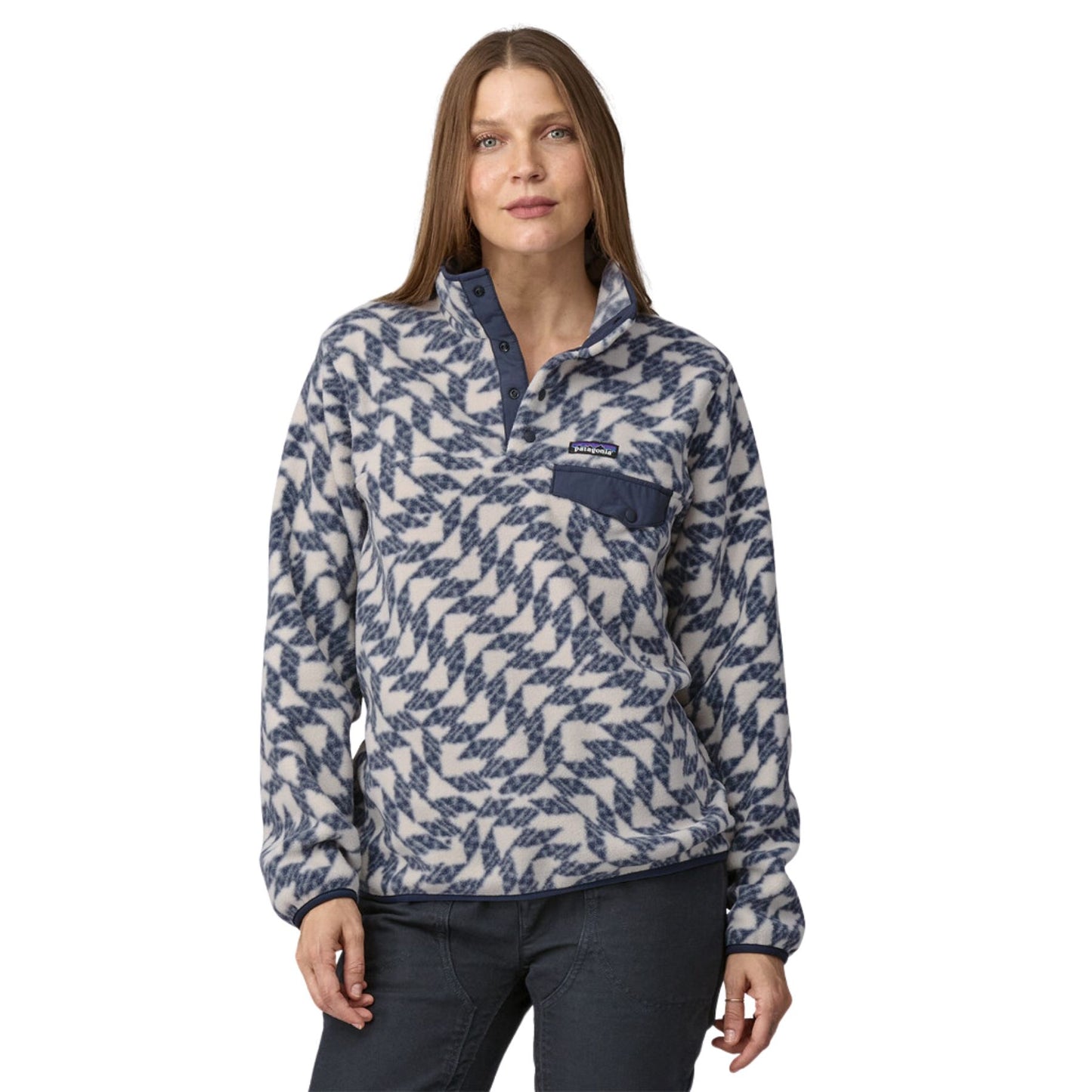 Patagonia Women's Lightweight Synchilla Snap-T Fleece Pullover - Synched Flight Small: Natural