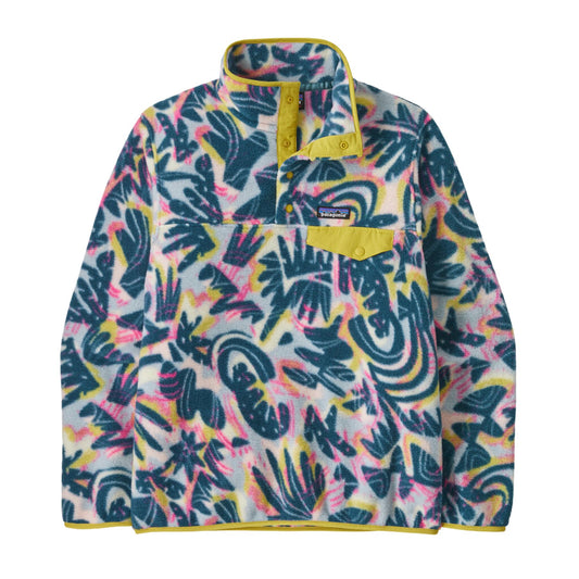 Patagonia Women's Lightweight Synchilla Snap-T Fleece Pullover - Wild Botanist: Tidal Teal