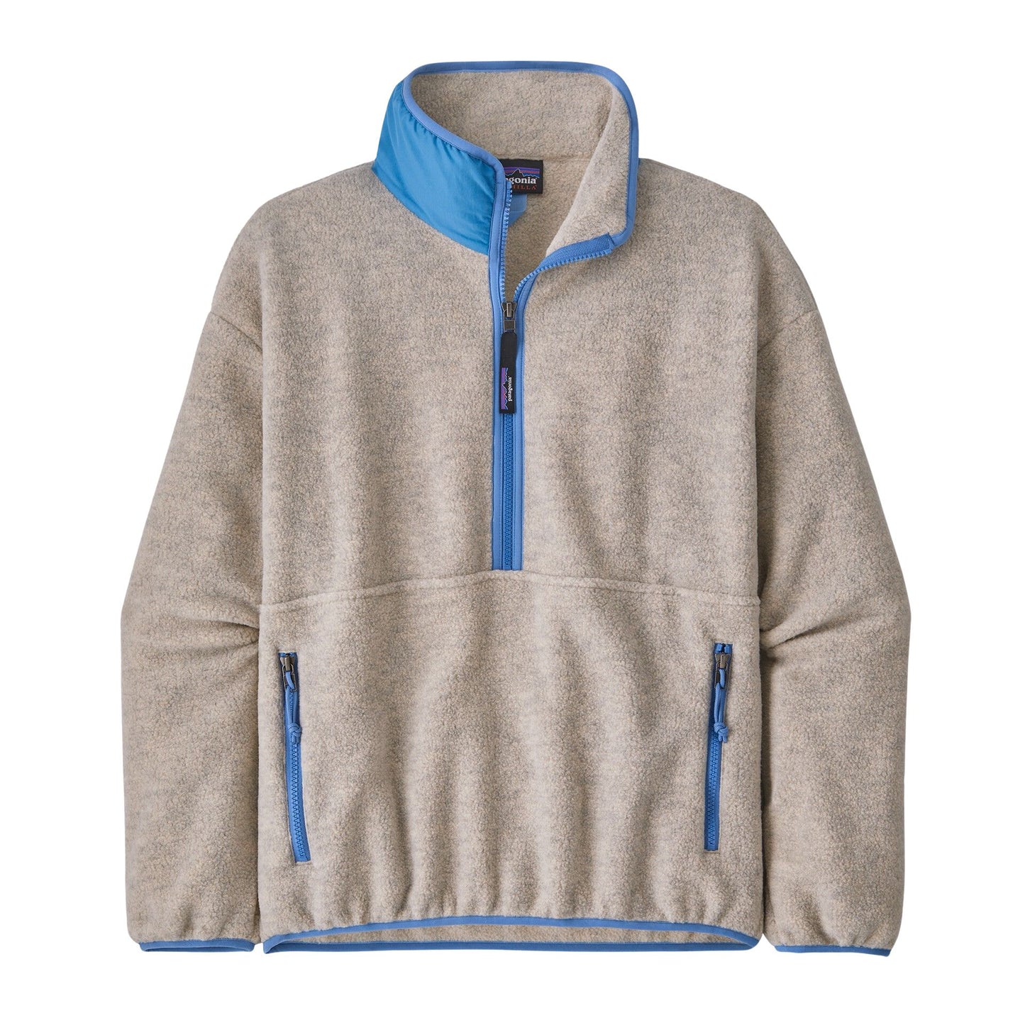 Patagonia Women's Synchilla Fleece Marsupial  - Oatmeal Heather w/Blue Bird