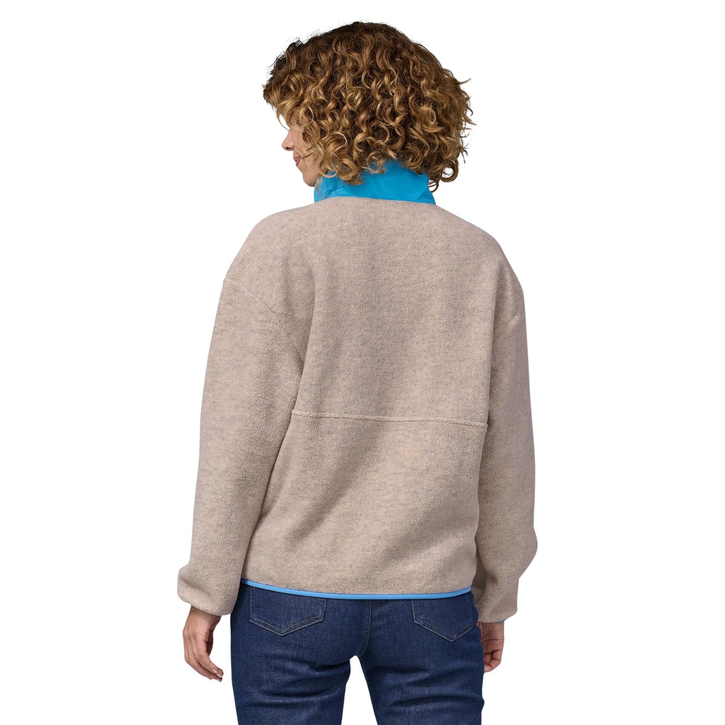 Patagonia Women's Synchilla Fleece Marsupial  - Oatmeal Heather w/Blue Bird