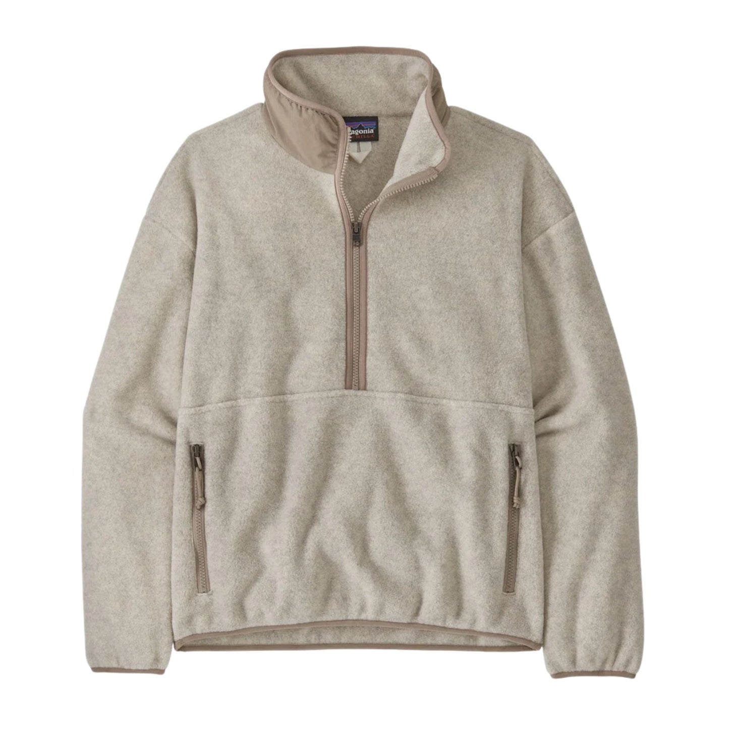 Patagonia Women's Synchilla Fleece Marsupial  - Oatmeal Heather w/ Seabird Grey