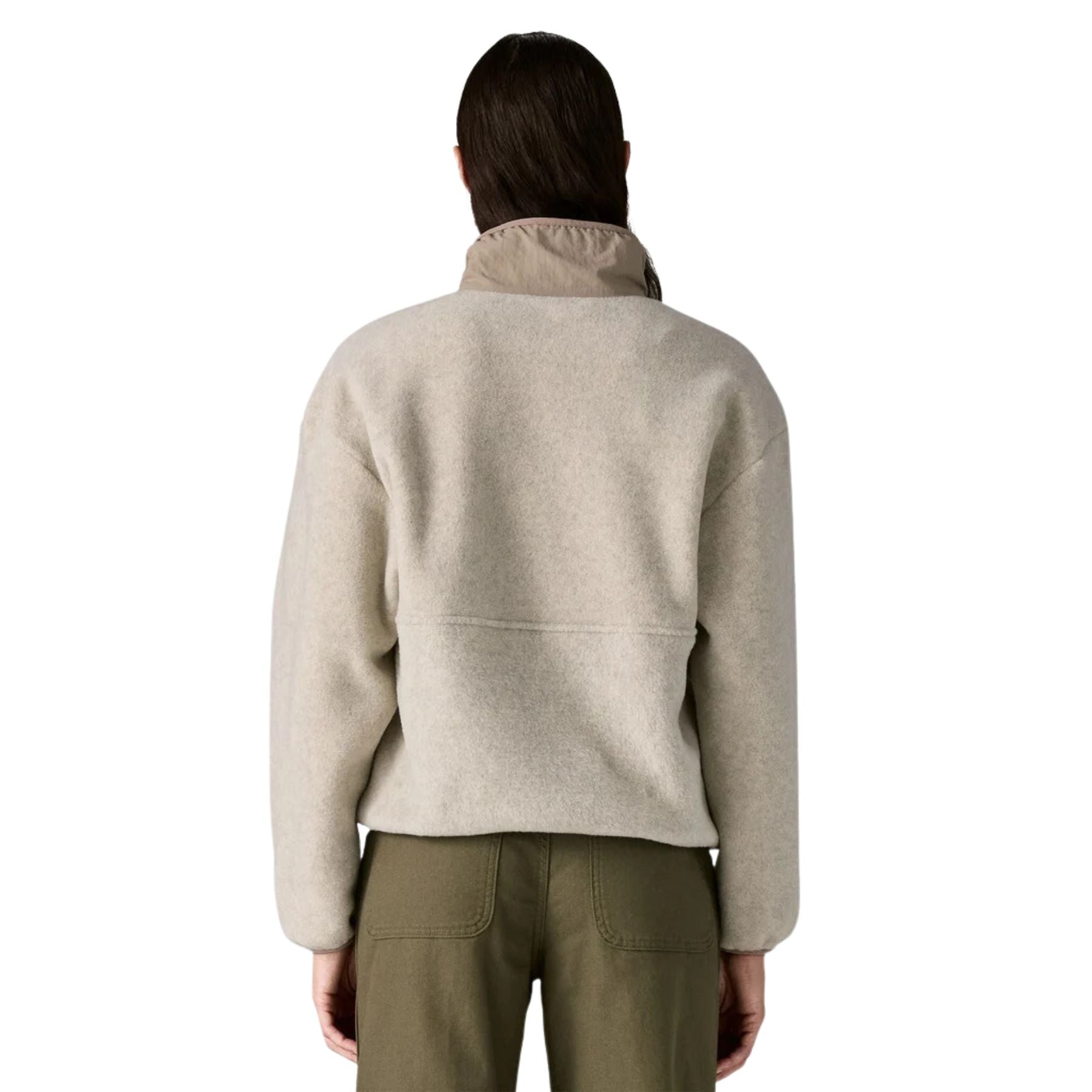 Patagonia Women's Synchilla Fleece Marsupial  - Oatmeal Heather w/ Seabird Grey