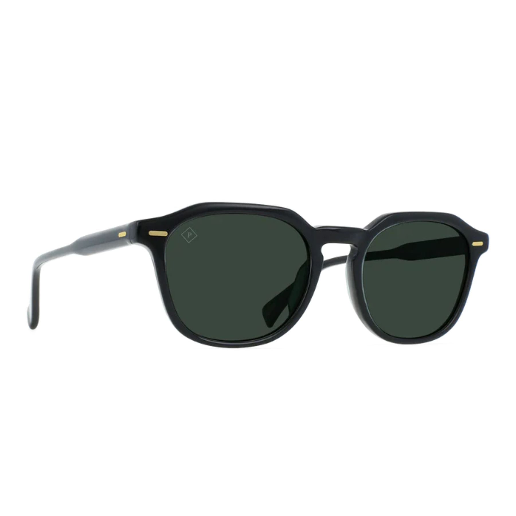 Raen Clyve Black & Green Polarized Sunglasses - Recycled Black / Green Polarized