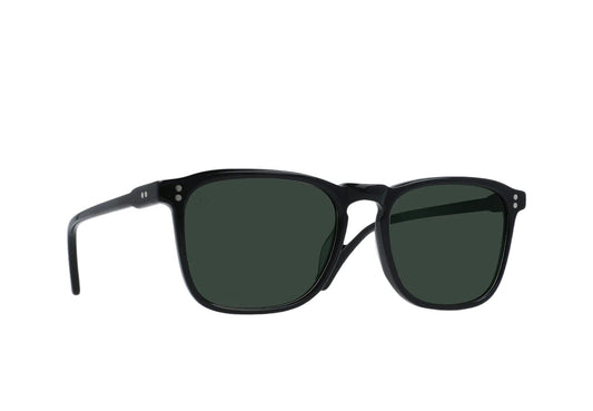 Raen Wiley Recycled Black & Green Polarized Men's Square Sunglasses 