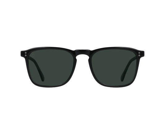 Raen Wiley Recycled Black & Green Polarized Men's Square Sunglasses 