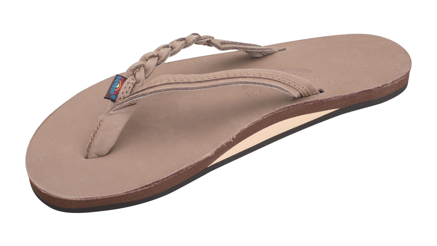 Rainbow Flirty Braidy Single Layer Sandals - Dark Brown