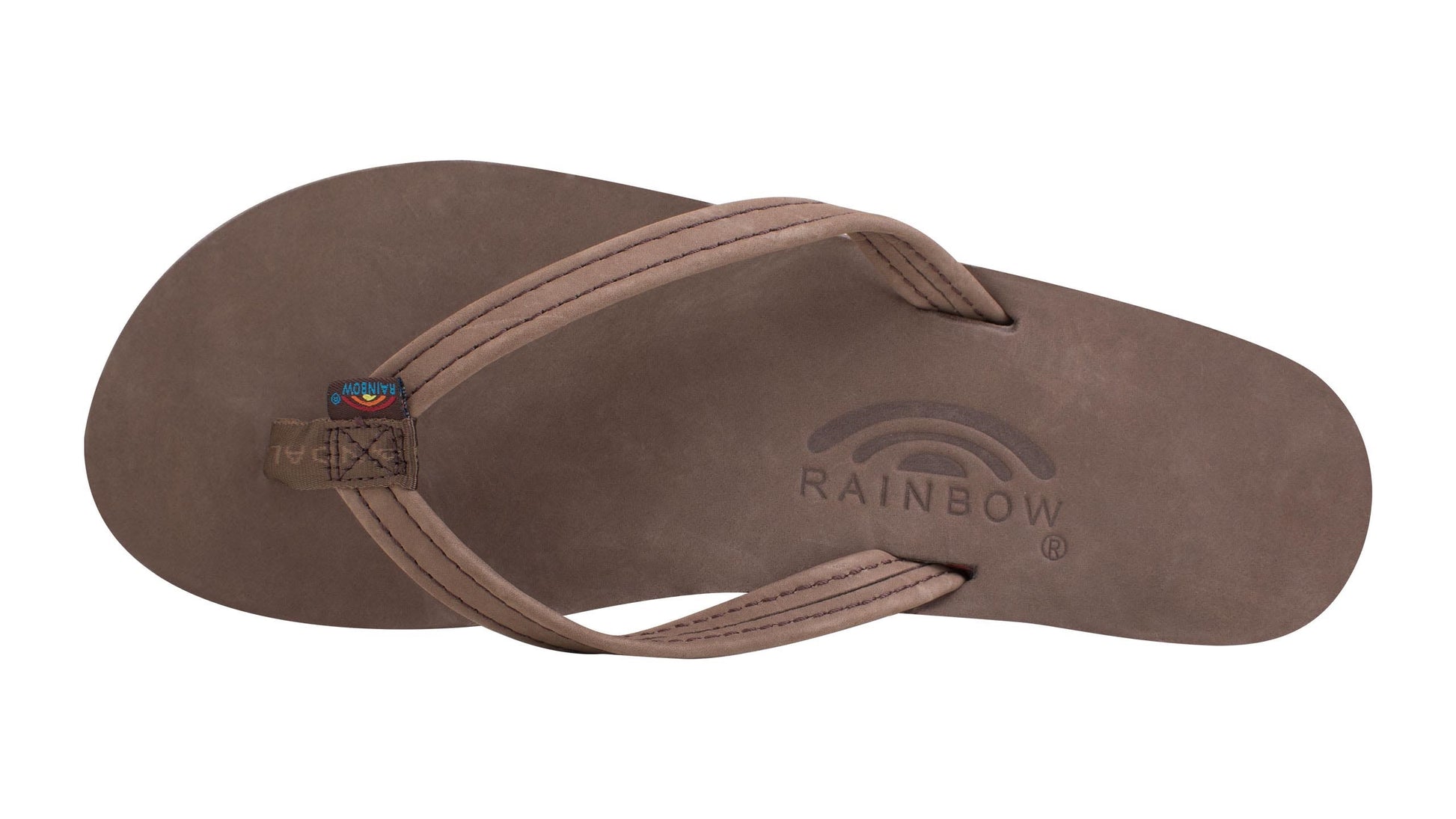 Rainbow Single Layer Narrow Strap Women's Sandals  - Expresso/Red/Orange/Yellow