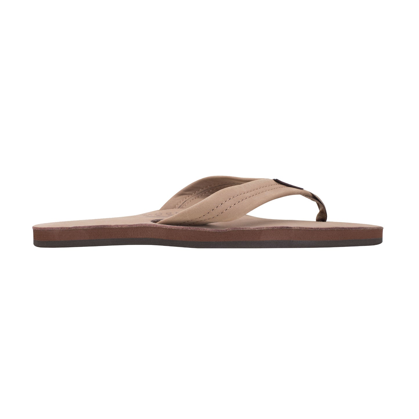 Rainbow Single Layer Premier Leather 1" Strap Men's Sandals  - Dark Brown