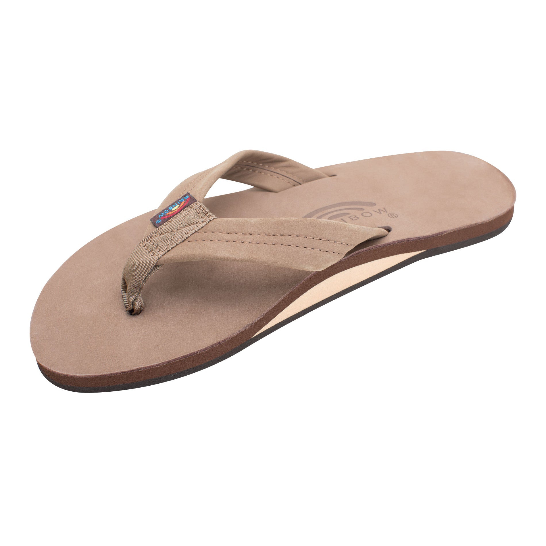 Rainbow Single Layer Premier Leather 1" Strap Men's Sandals 