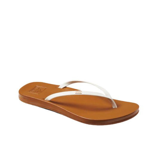 Reef Cushion Slim White & Tan Women's Sandal