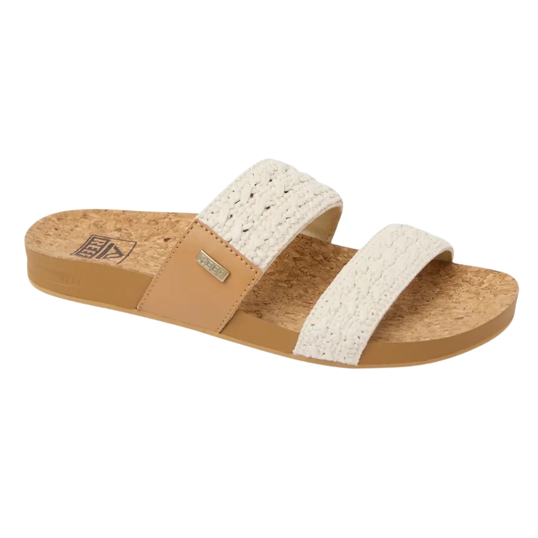 Reef Cushion Vista Vintage Textile White & Brown Women's Sandals - VINTAGE