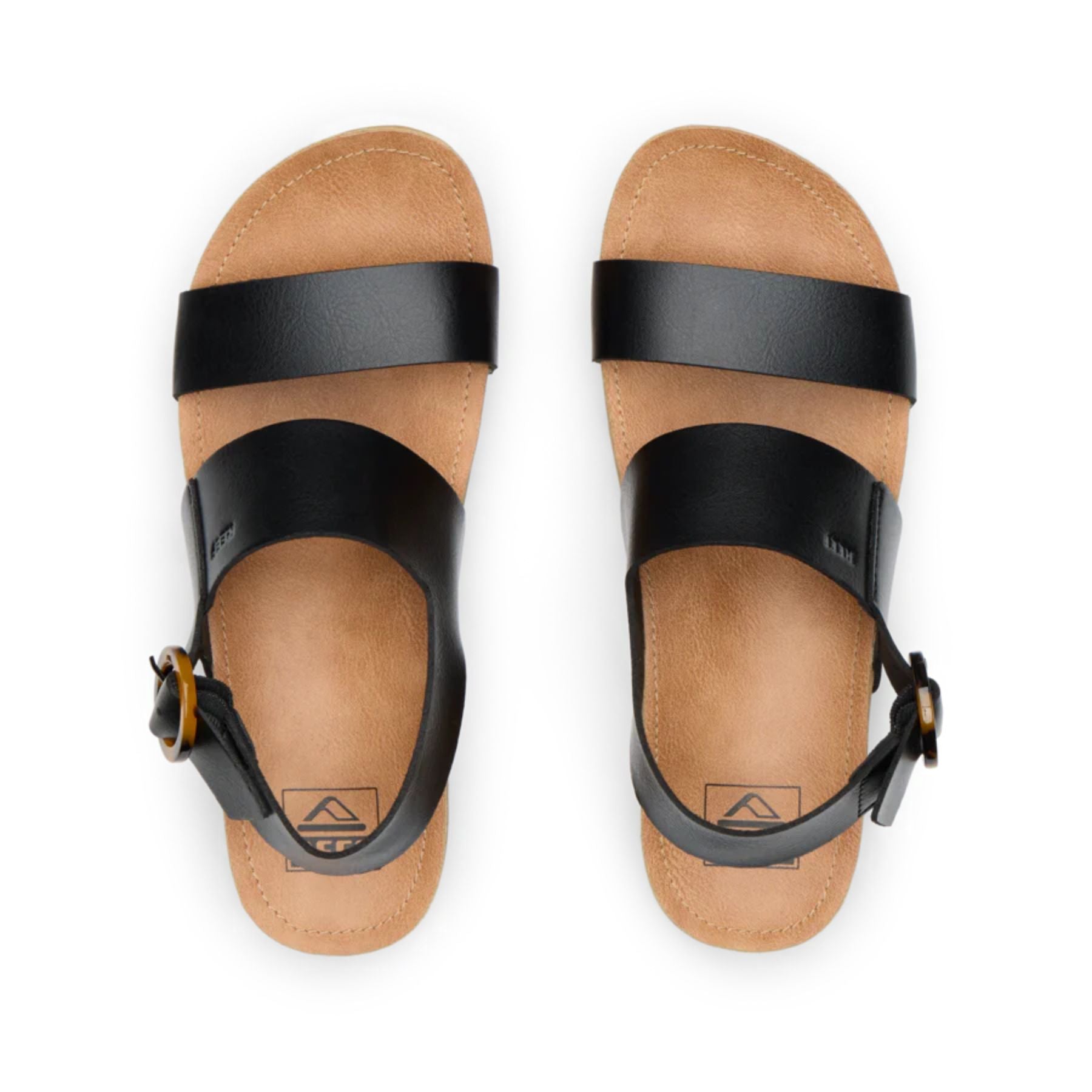 Reef Vista Hi Buckle Black & Tan Women's Sandals
