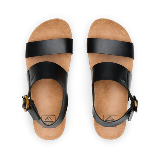 Reef Vista Hi Buckle Black & Tan Women's Sandals
