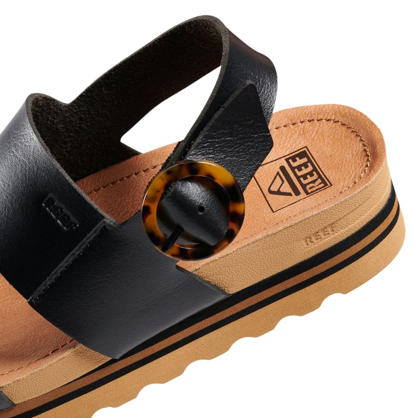 Reef Vista Hi Buckle Black & Tan Women's Sandals