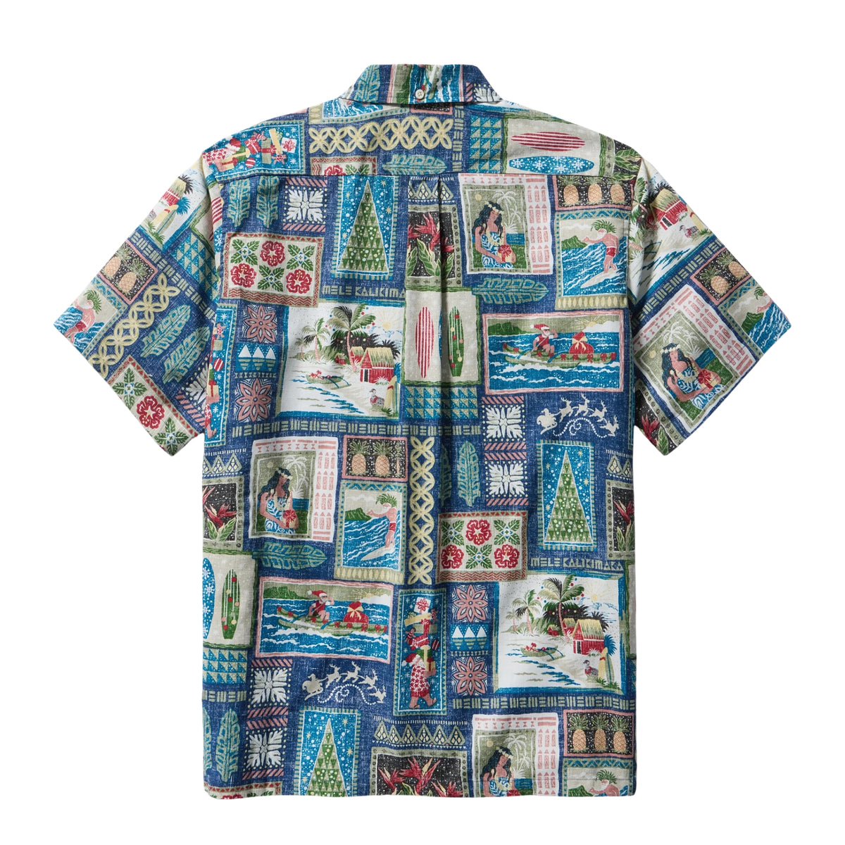 Reyn Spooner Hawaiian Christmas 2026 Button Down Shirt - Navy