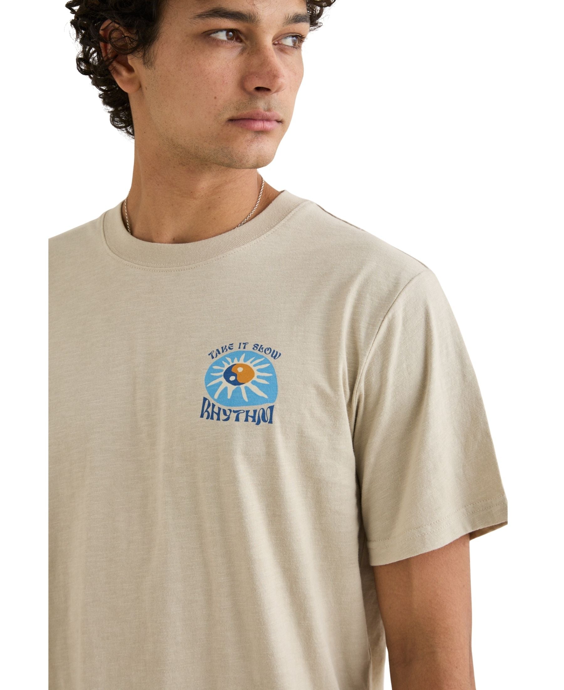 Rhythm Slow Down Slub Tee - Moonrock