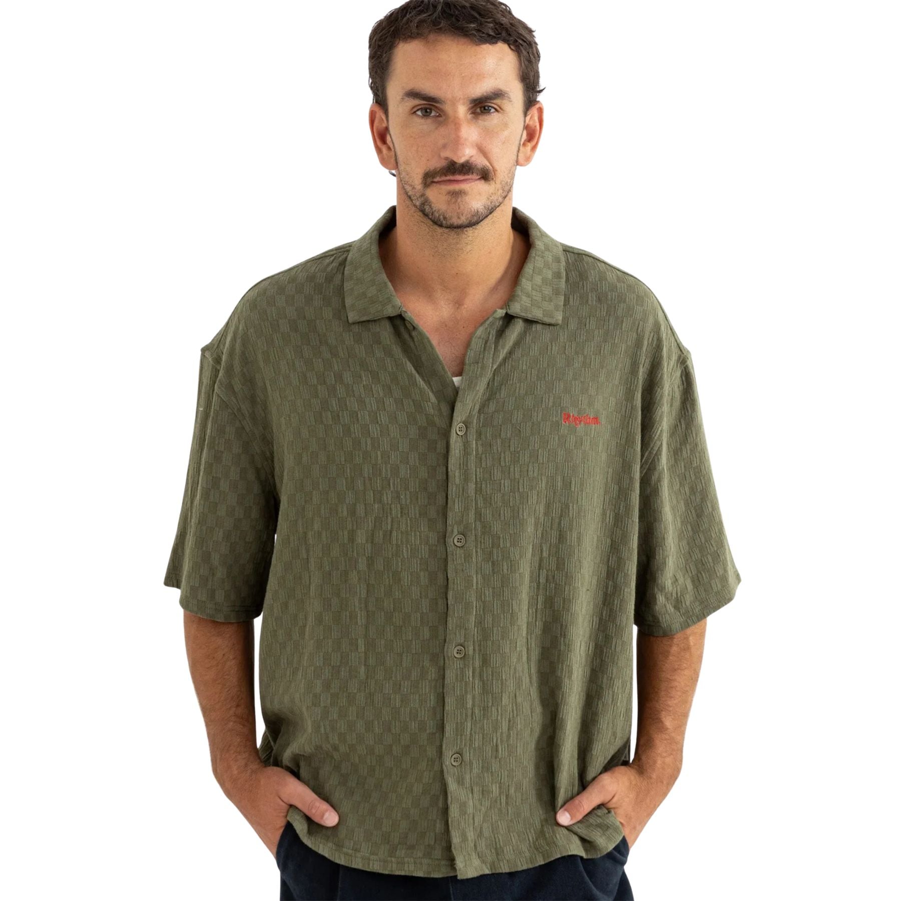 Rhythm Wash Check Relaxed Shirt - GRN