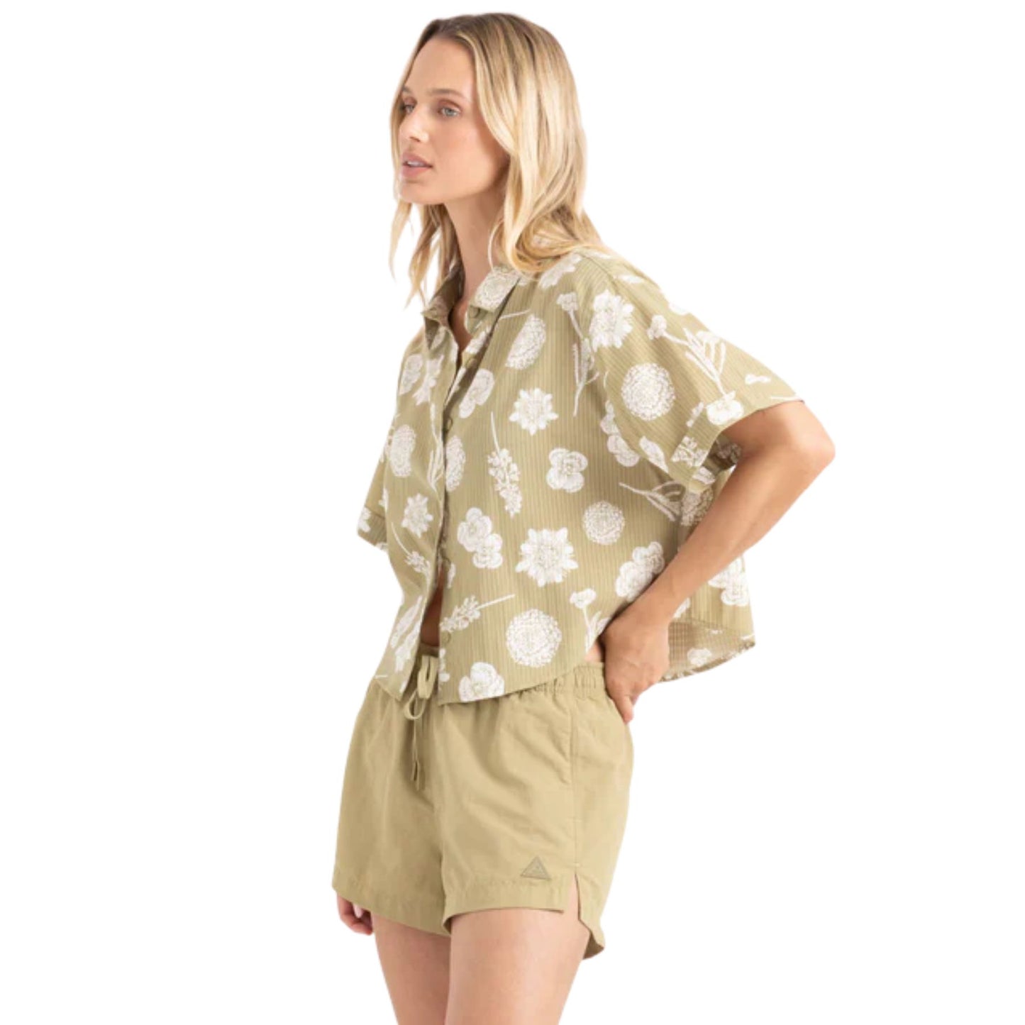 Roark Women's Bless Up Cropped Button Up Shirt