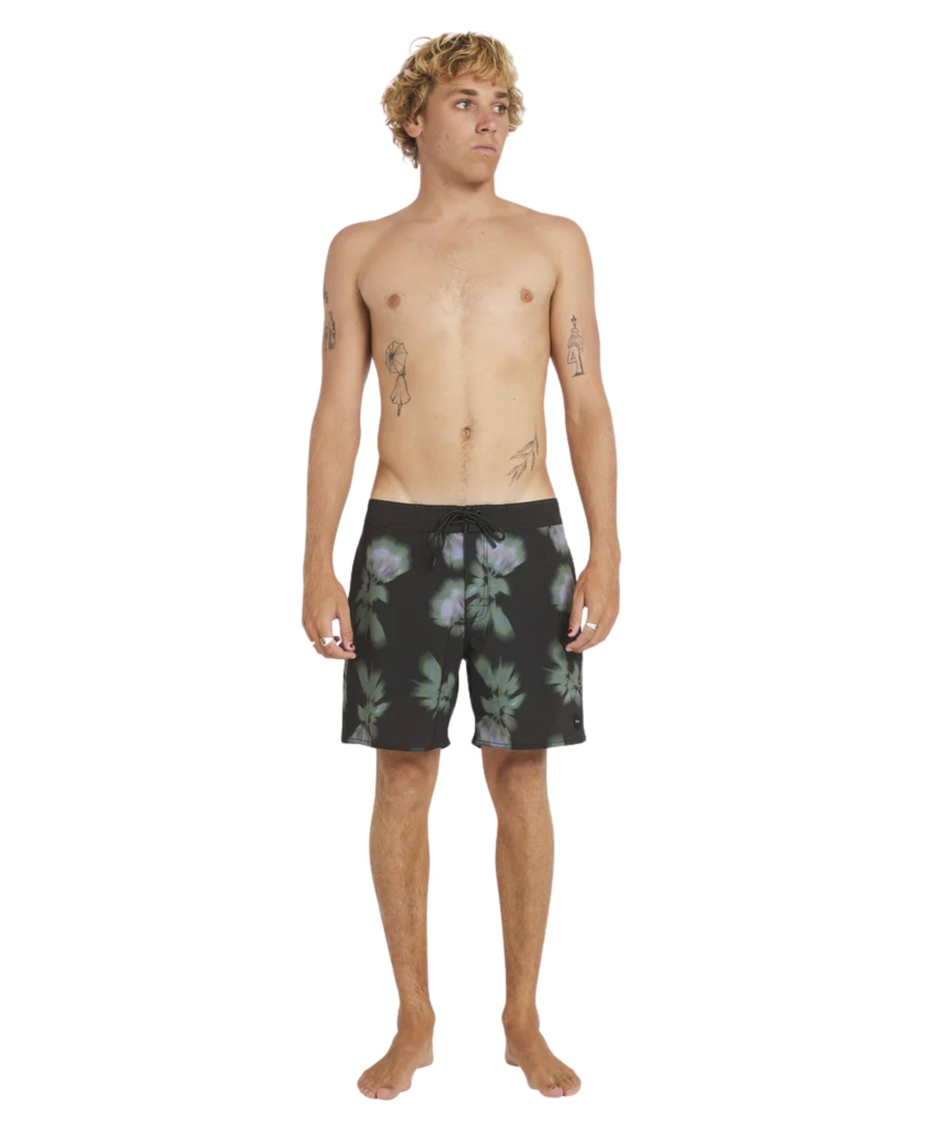 Rvca Men's Down Right Trunk - 17" - Pirate Black