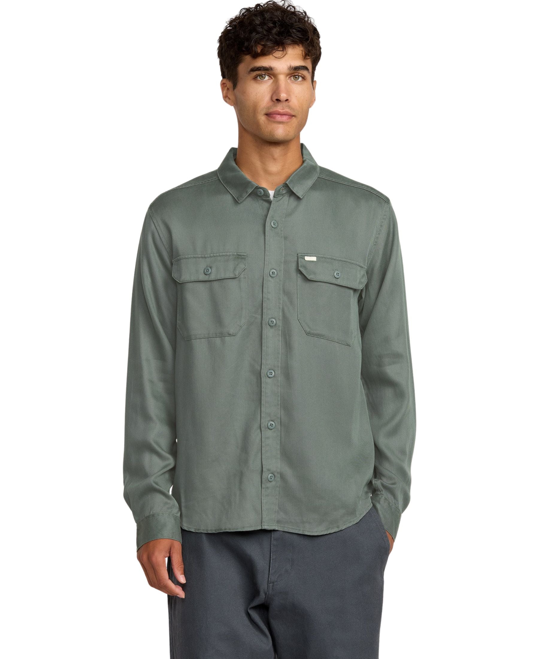 Rvca Men's Vacancy Utility Long Sleeve Shirt