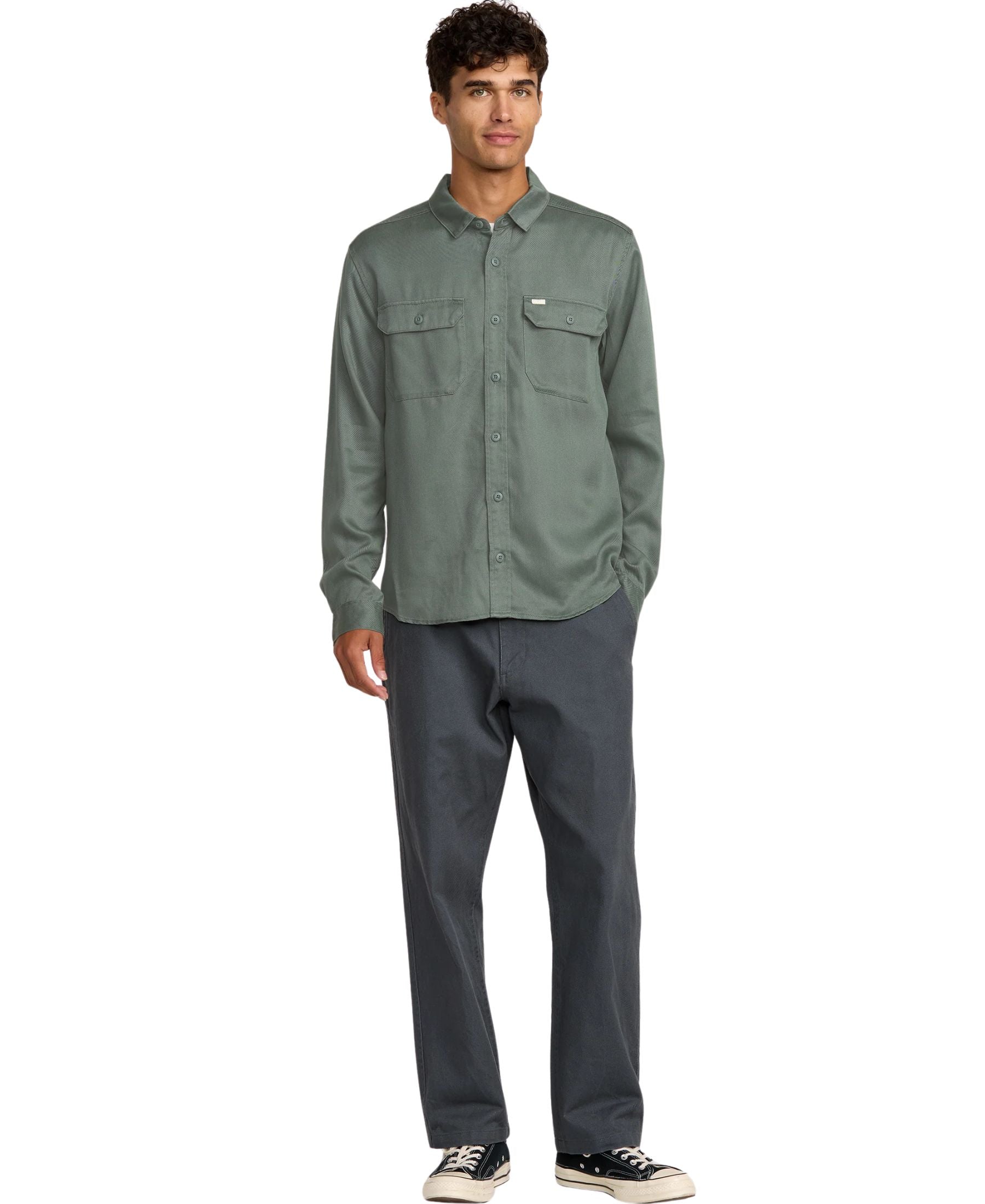 Rvca Men's Vacancy Utility Long Sleeve Shirt