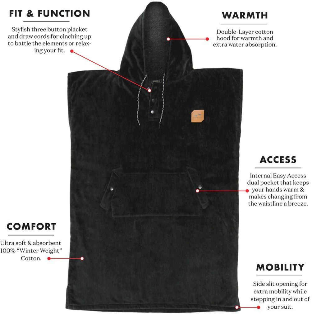 Slowtide The Digs Changing Poncho - Black