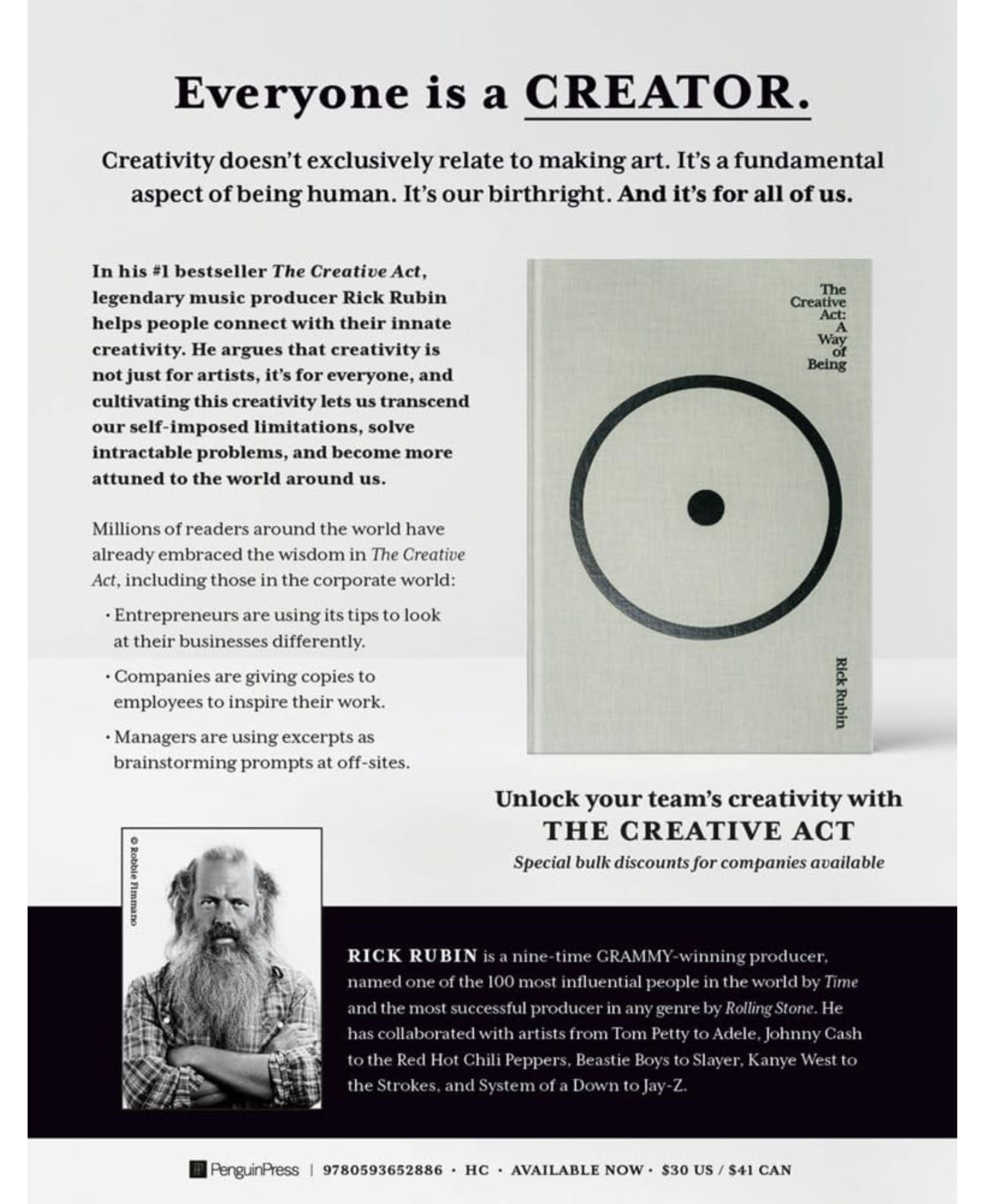 The Creative Act: A Way of Being by Rick Rubin
