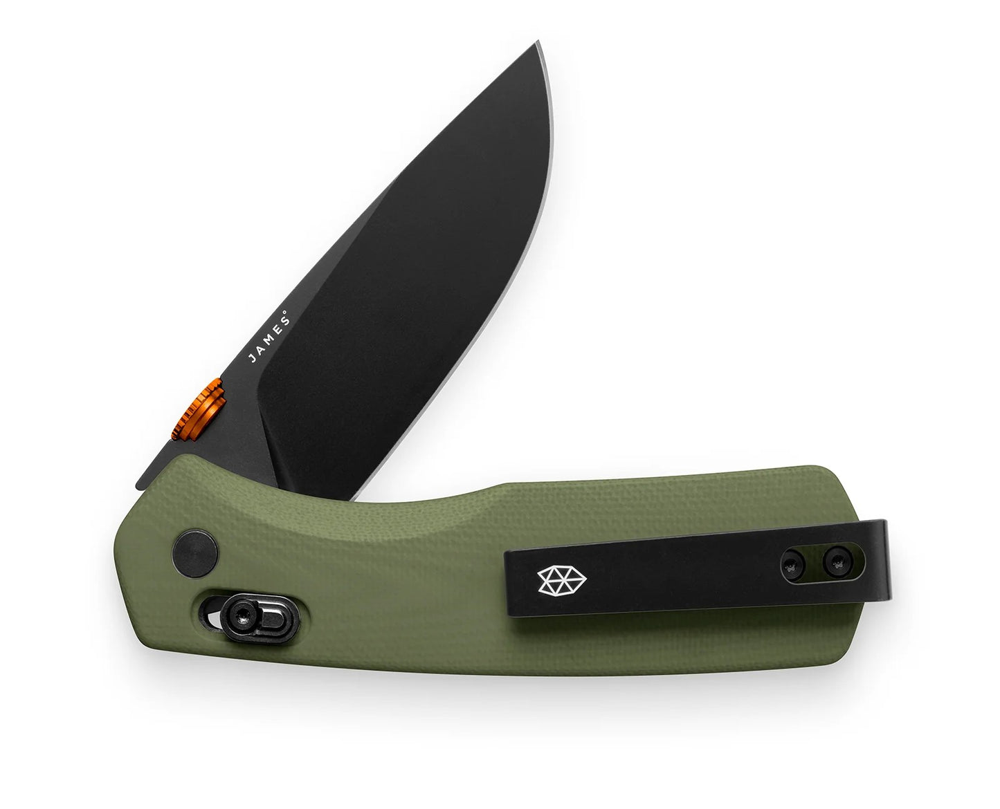 The James Brand Carter Medium OD Green + Orange + Black Knife  - OD Green + Orange