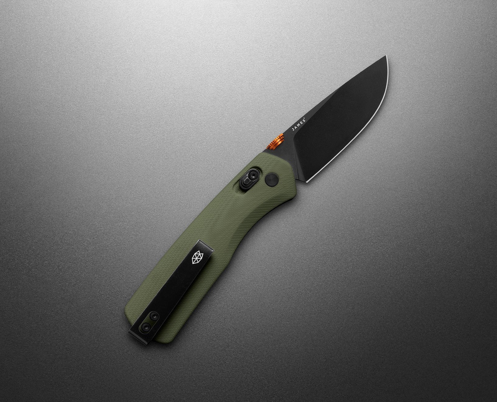 The James Brand Carter Medium OD Green + Orange + Black Knife 