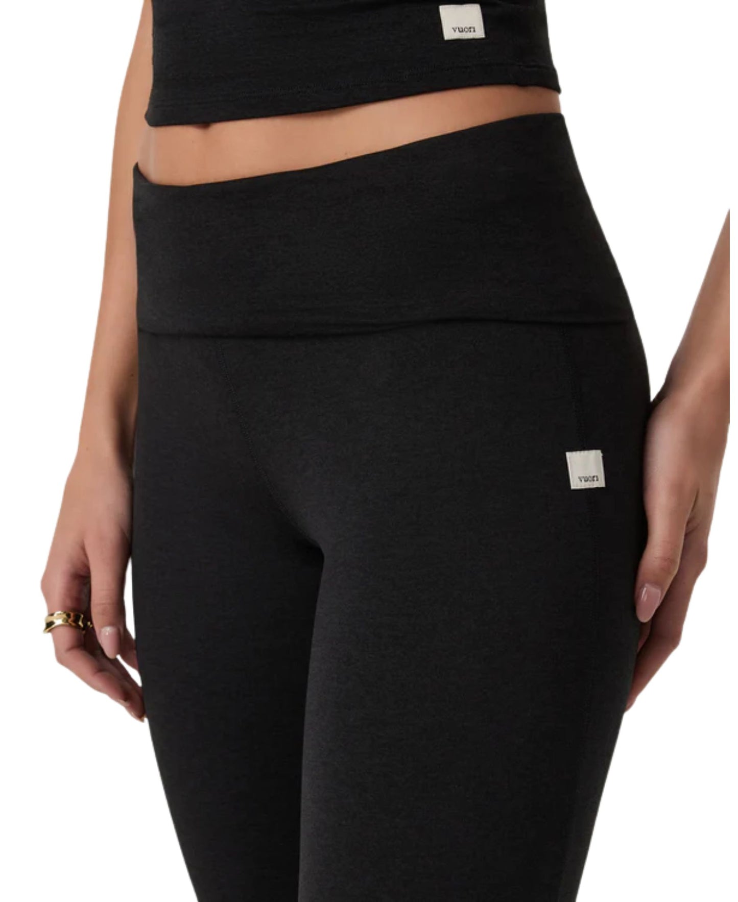 Vuori Halo Foldover Pant - Black Heather