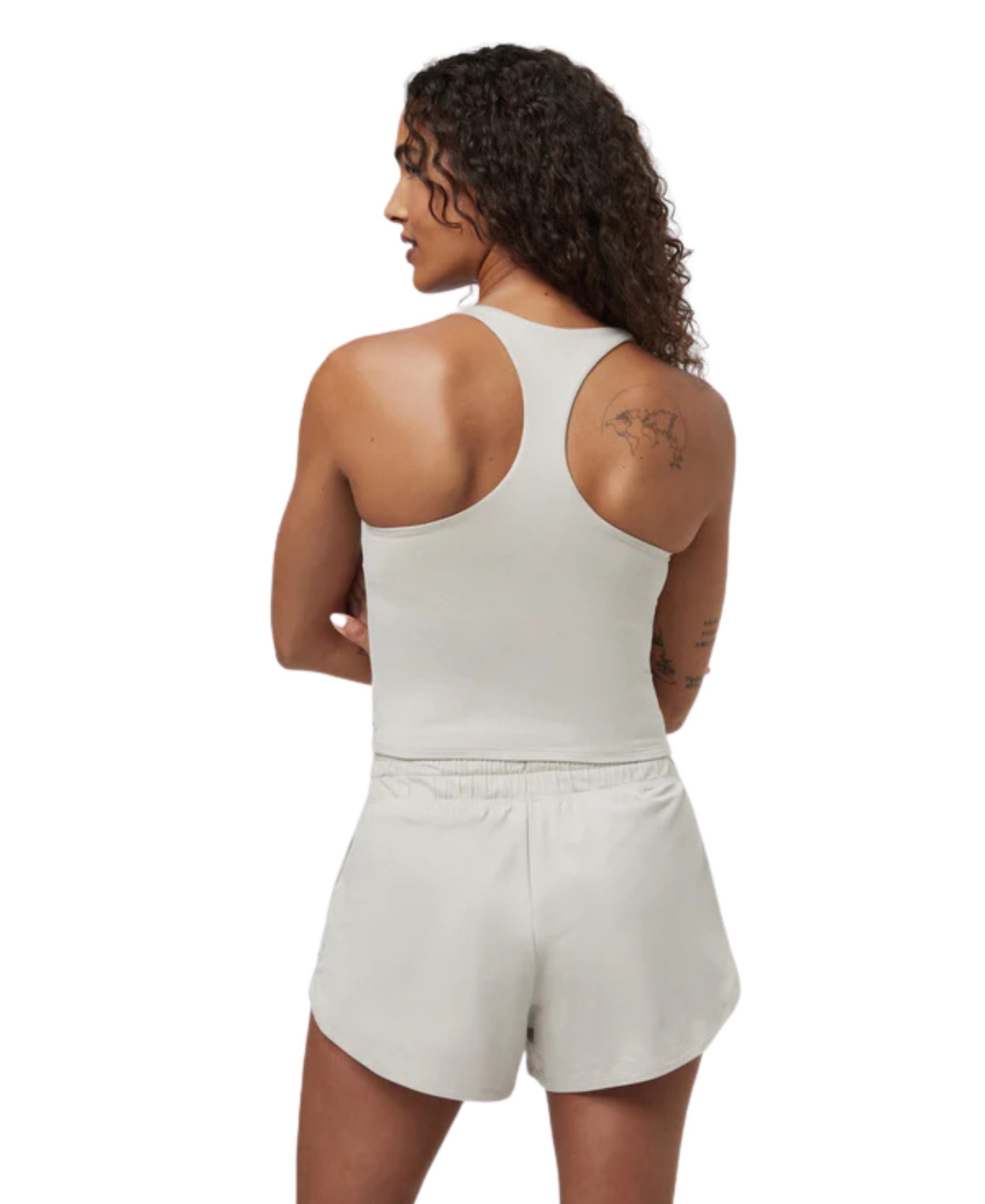Vuori Halo Performance Crop Tank - Ecru Heather