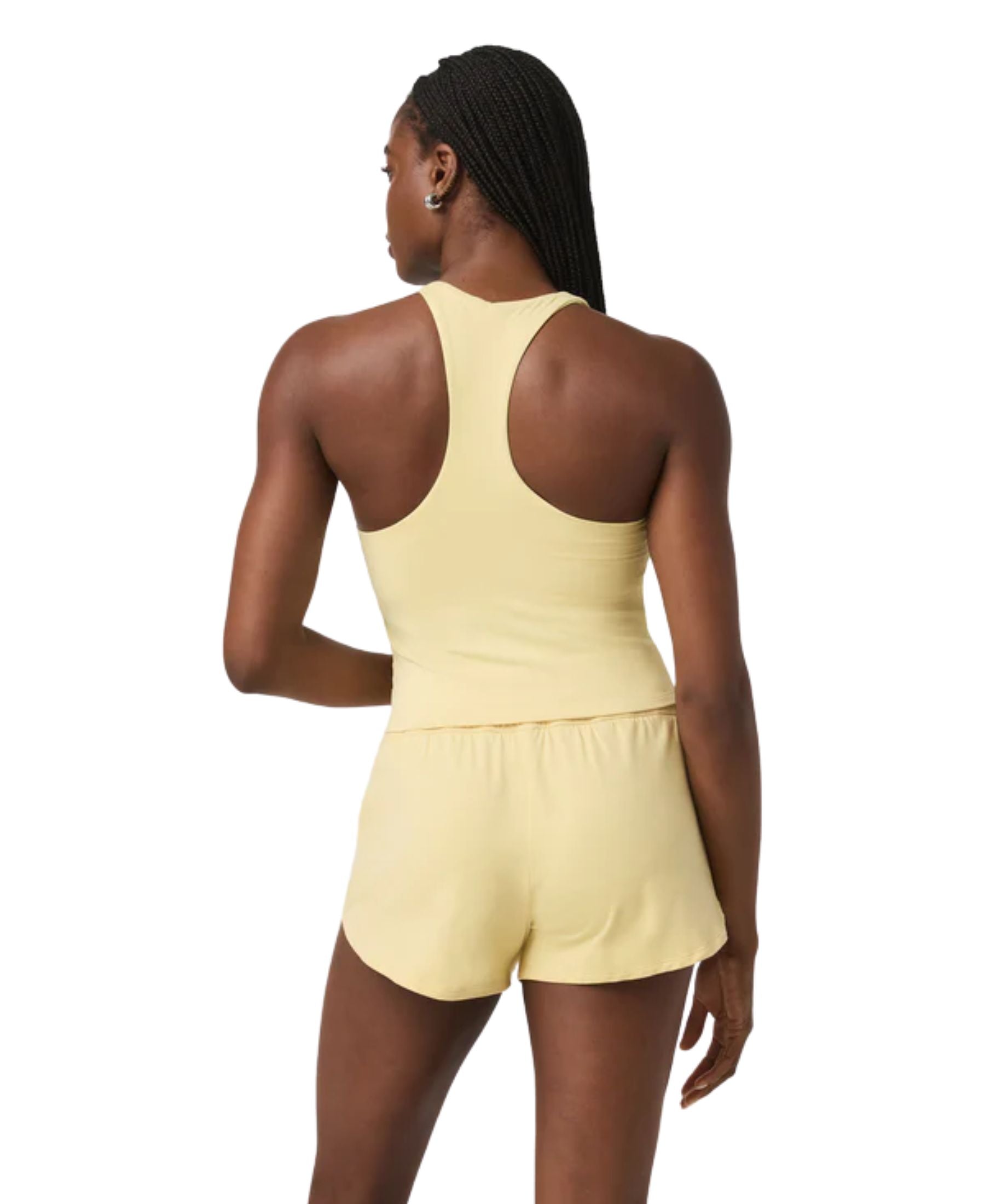 Vuori Halo Performance Crop Tank - Lemon Snap Heather