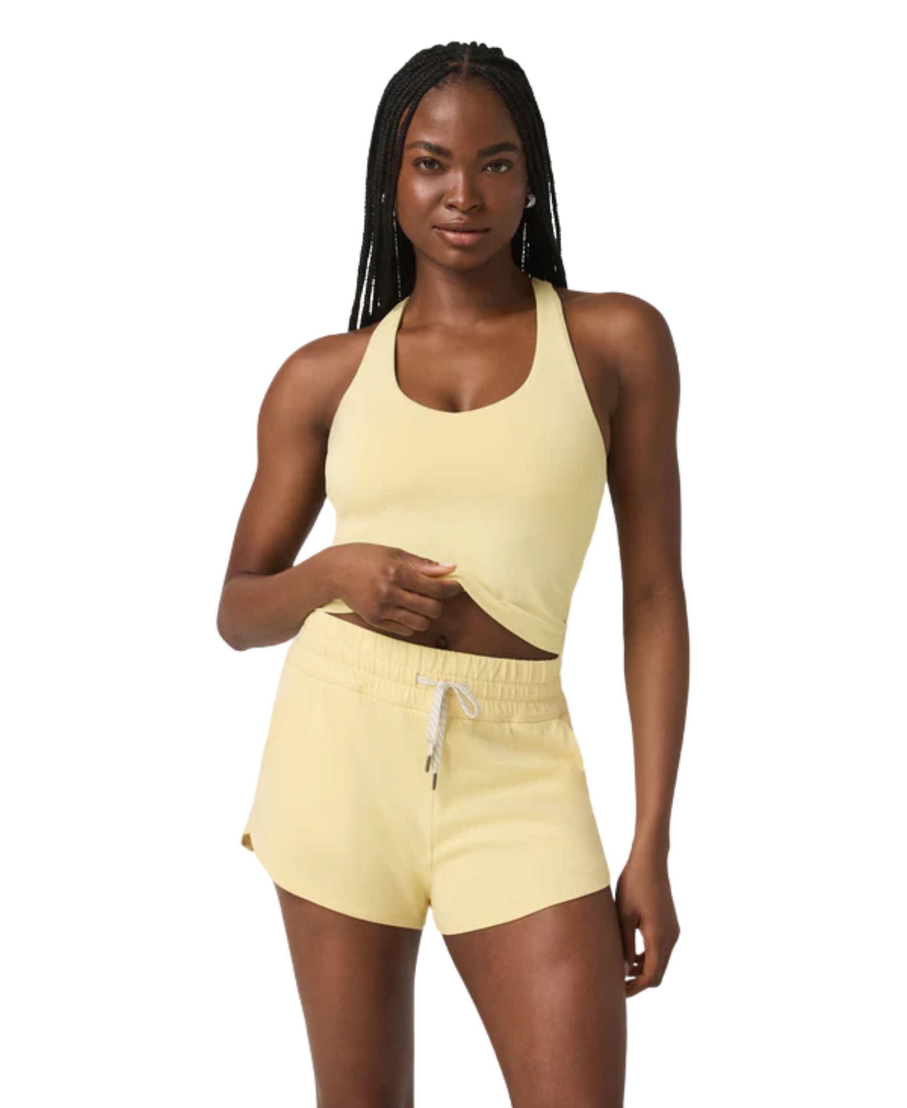 Vuori Halo Performance Crop Tank - Lemon Snap Heather