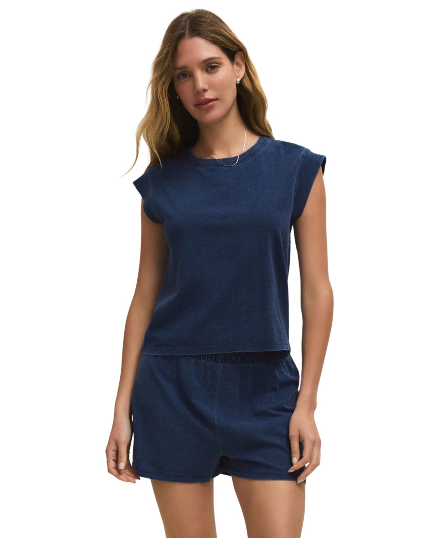 Z Supply Camino Cotton Jersey Denim Tee