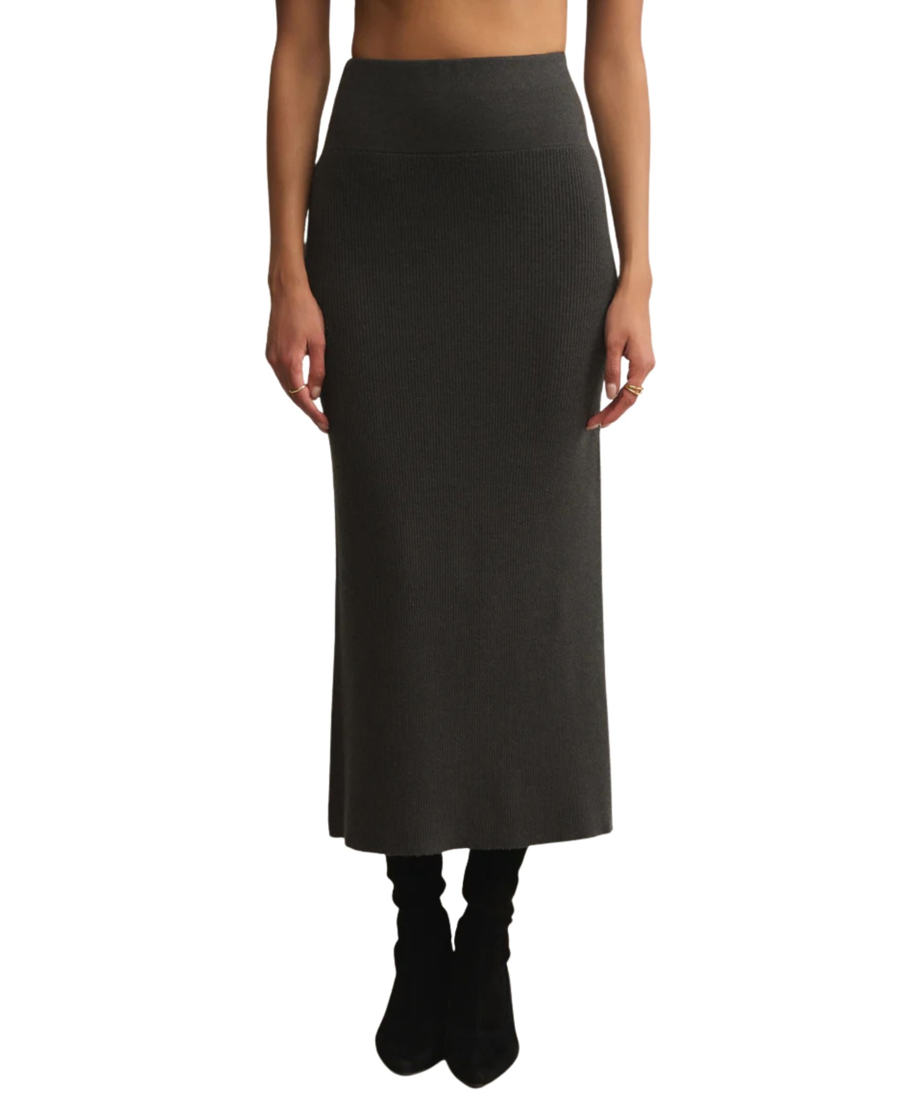 Z Supply Eloise Jacquard Sweater Skirt - Charcoal Heather