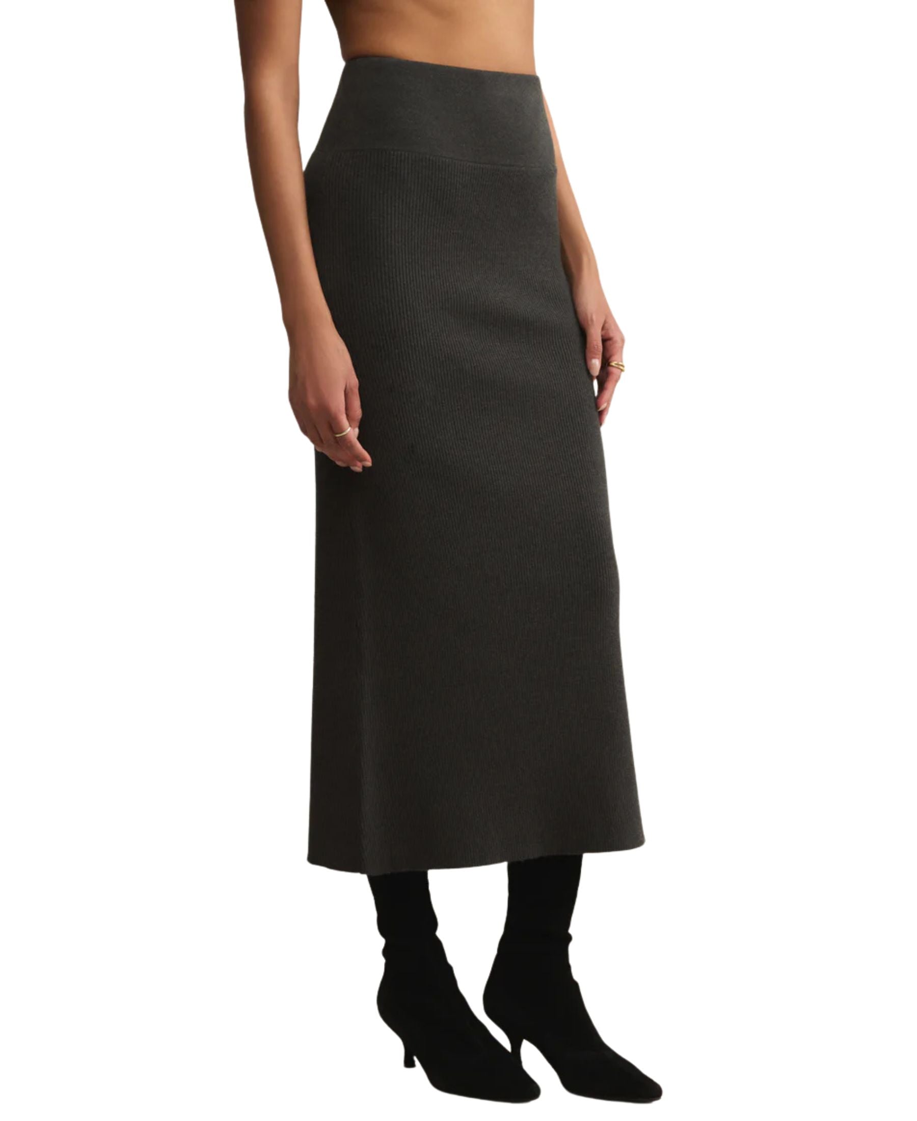 Z Supply Eloise Jacquard Sweater Skirt - Charcoal Heather