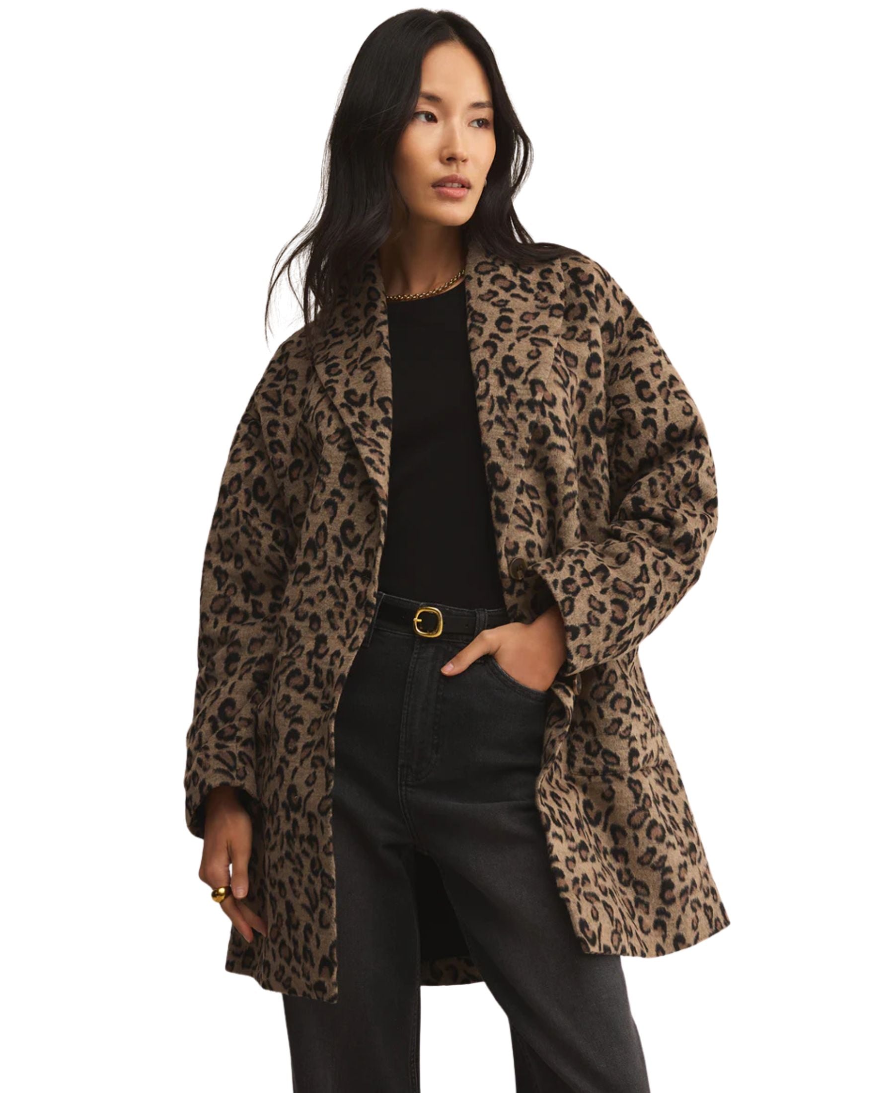 Z Supply Lennon Leopard Coat
