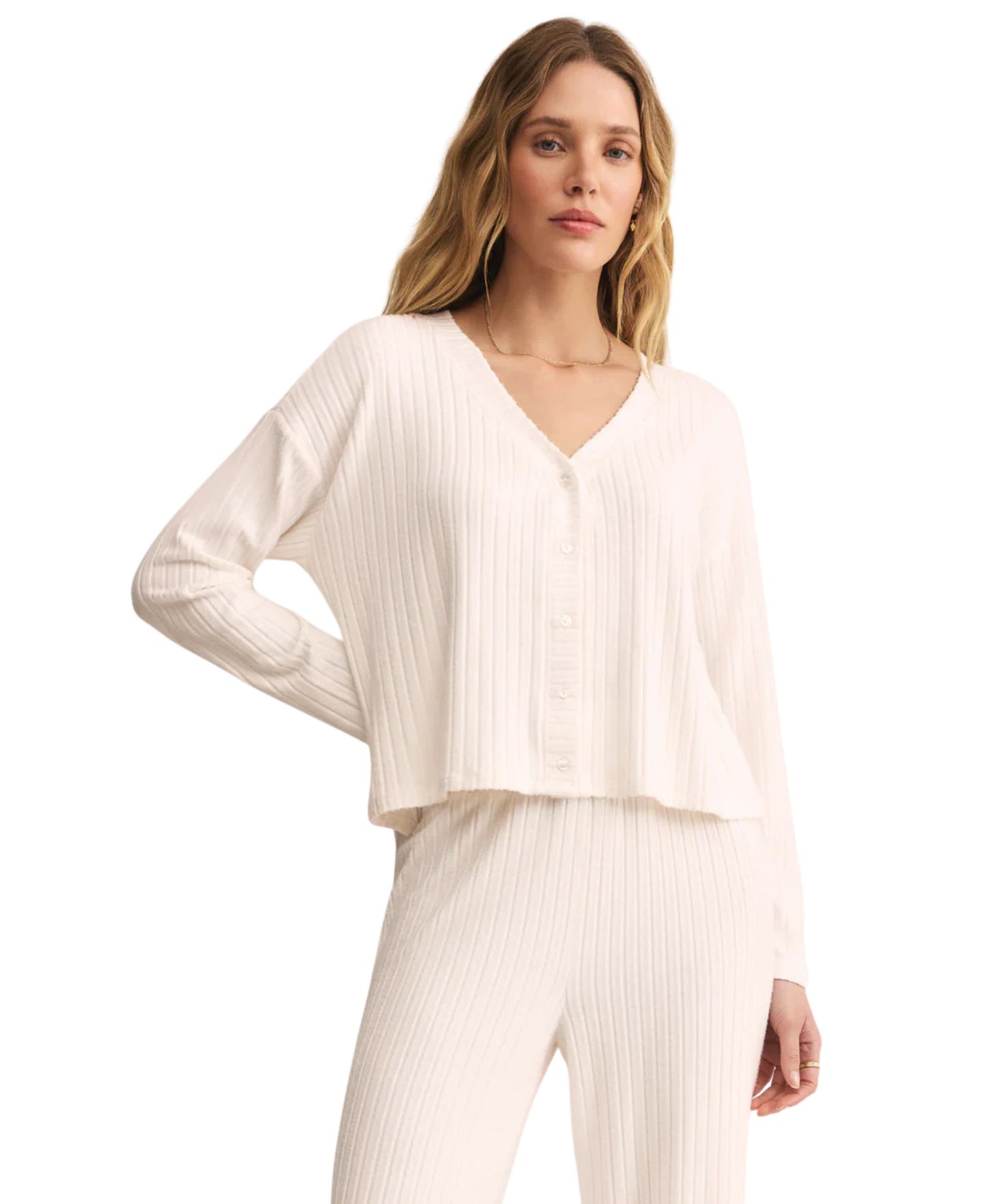 Z Supply Mara Rib Cardigan - Vanilla Ice