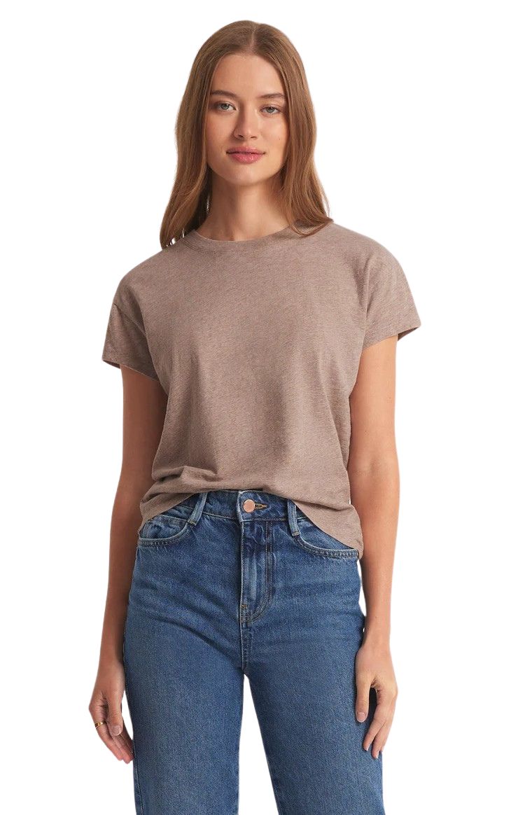 Z Supply Modern Slub Tee - Heather Latte